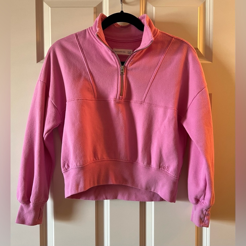 Abercrombie kids pink quarter zip sweatshirt
